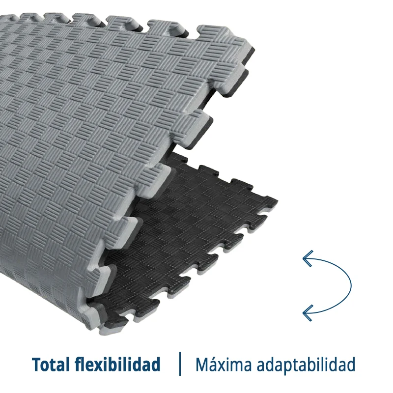 TATAMI PUZZLE Negro Gris  1x1m | 20mm | Reversible | Antideslizante | Multifuncional